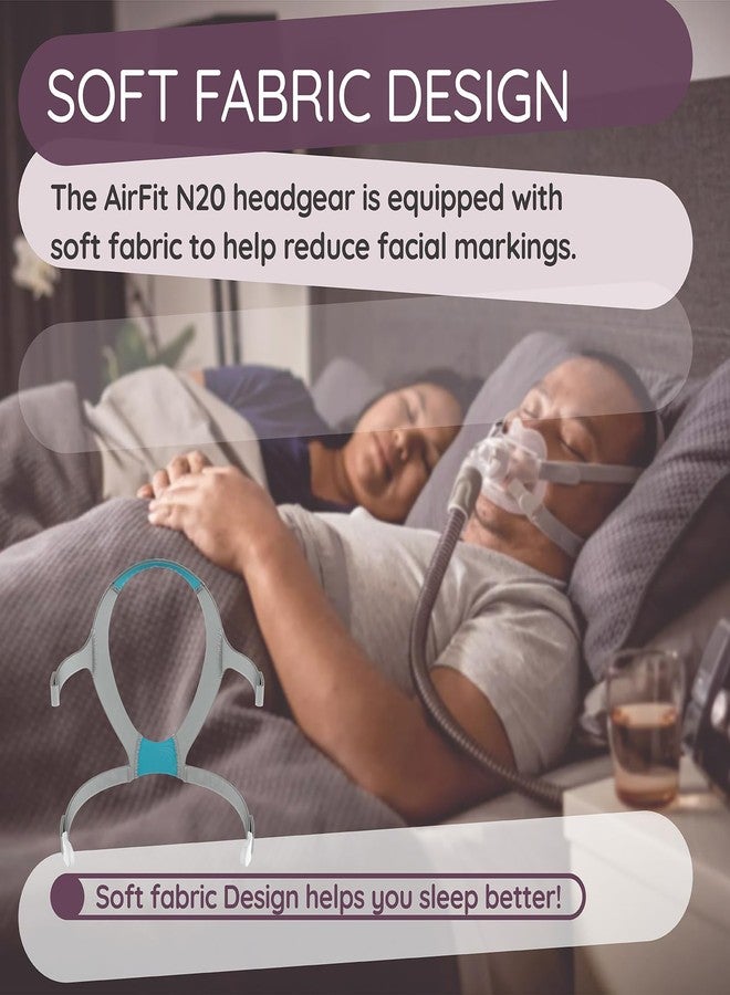Ximoon N20 Replacement CPAP Headgear Compatible with ResMed AirFit N20 / AirTouch N20 Nasal Mask -Adjustable Headgear C Pap Accessories Headstrap Part for Airfit N20 - Large (2 Magnetic Clips) - Image 5